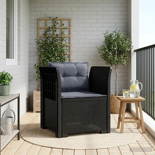 Fotoliu cu 1 Loc cu Perne Aspect Rattan PP Antracit - WALTI WALTI