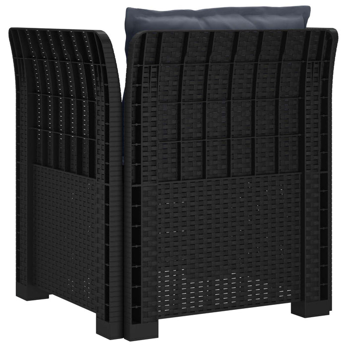 Fotoliu cu 1 Loc cu Perne Aspect Rattan PP Antracit WALTI