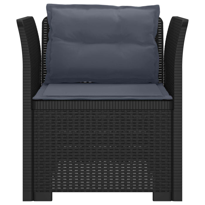 Fotoliu cu 1 Loc cu Perne Aspect Rattan PP Antracit WALTI