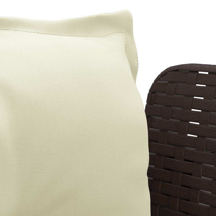 Fotoliu cu 1 Loc cu Perne Aspect Rattan PP Maro WALTI