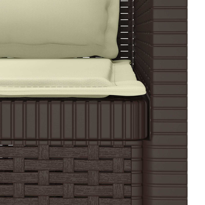 Fotoliu cu 1 Loc cu Perne Aspect Rattan PP Maro WALTI