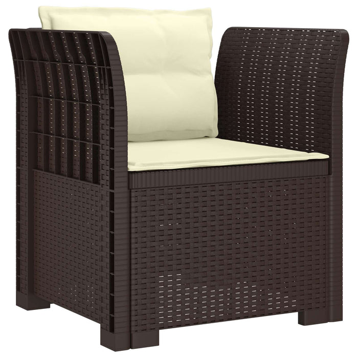 Fotoliu cu 1 Loc cu Perne Aspect Rattan PP Maro WALTI