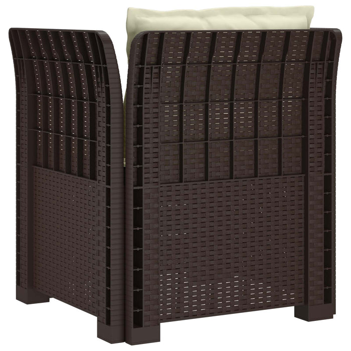 Fotoliu cu 1 Loc cu Perne Aspect Rattan PP Maro WALTI