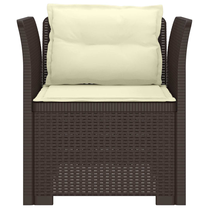 Fotoliu cu 1 Loc cu Perne Aspect Rattan PP Maro WALTI