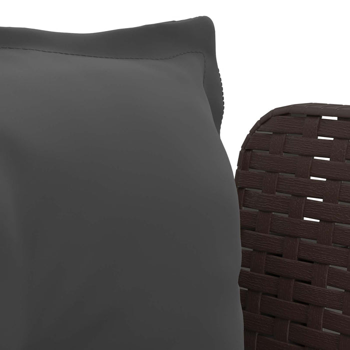 Fotoliu cu 1 Loc cu Perne Aspect Rattan PP Maro WALTI