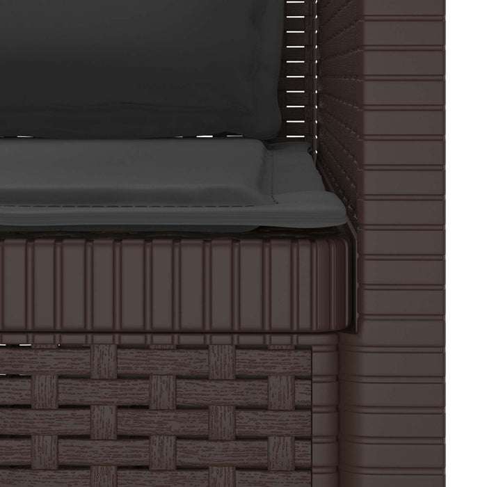 Fotoliu cu 1 Loc cu Perne Aspect Rattan PP Maro WALTI