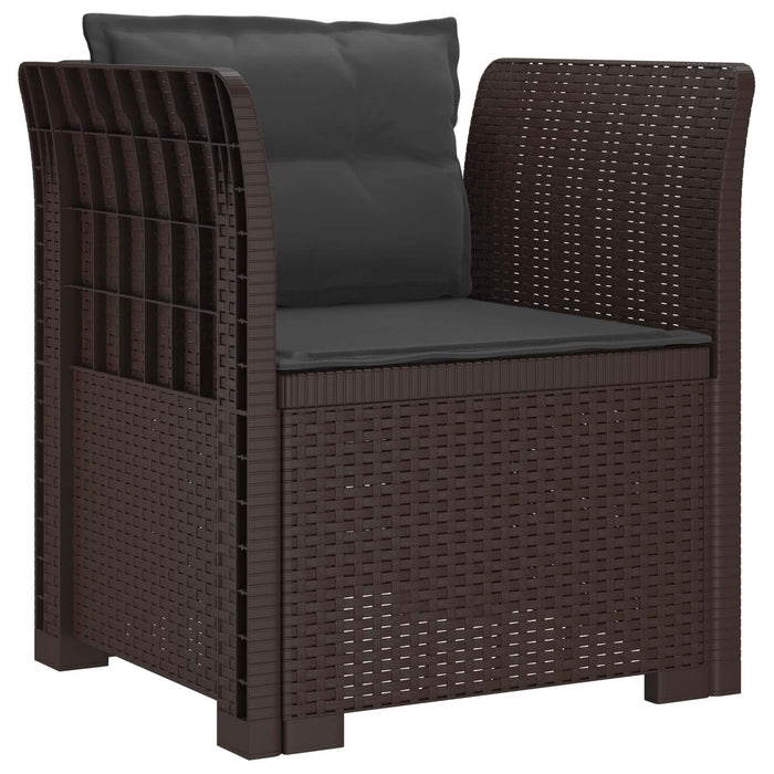 Fotoliu cu 1 Loc cu Perne Aspect Rattan PP Maro WALTI