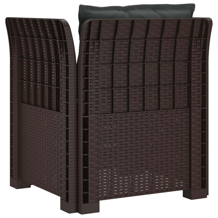 Fotoliu cu 1 Loc cu Perne Aspect Rattan PP Maro WALTI