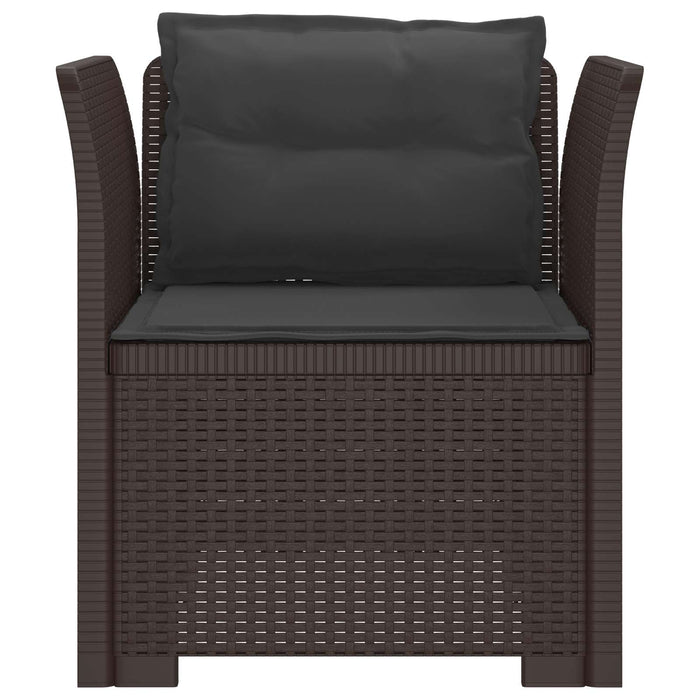 Fotoliu cu 1 Loc cu Perne Aspect Rattan PP Maro WALTI