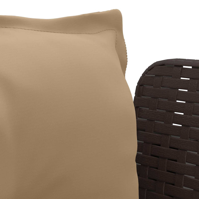 Fotoliu cu 1 Loc cu Perne Aspect Rattan PP Maro WALTI