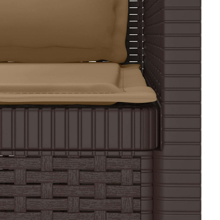 Fotoliu cu 1 Loc cu Perne Aspect Rattan PP Maro WALTI