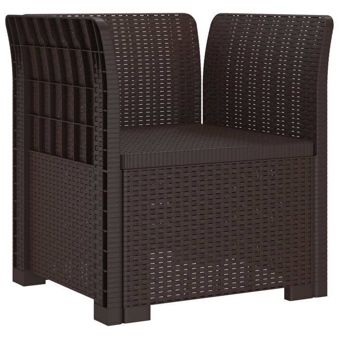 Fotoliu cu 1 Loc cu Perne Aspect Rattan PP Maro WALTI
