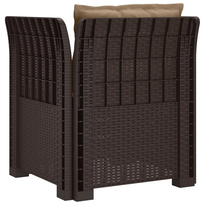 Fotoliu cu 1 Loc cu Perne Aspect Rattan PP Maro WALTI