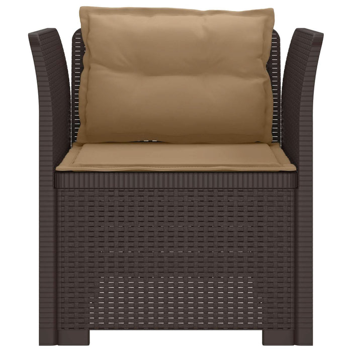Fotoliu cu 1 Loc cu Perne Aspect Rattan PP Maro WALTI