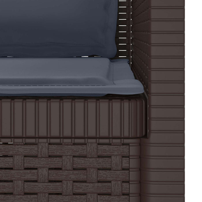 Fotoliu cu 1 Loc cu Perne Aspect Rattan PP Maro WALTI