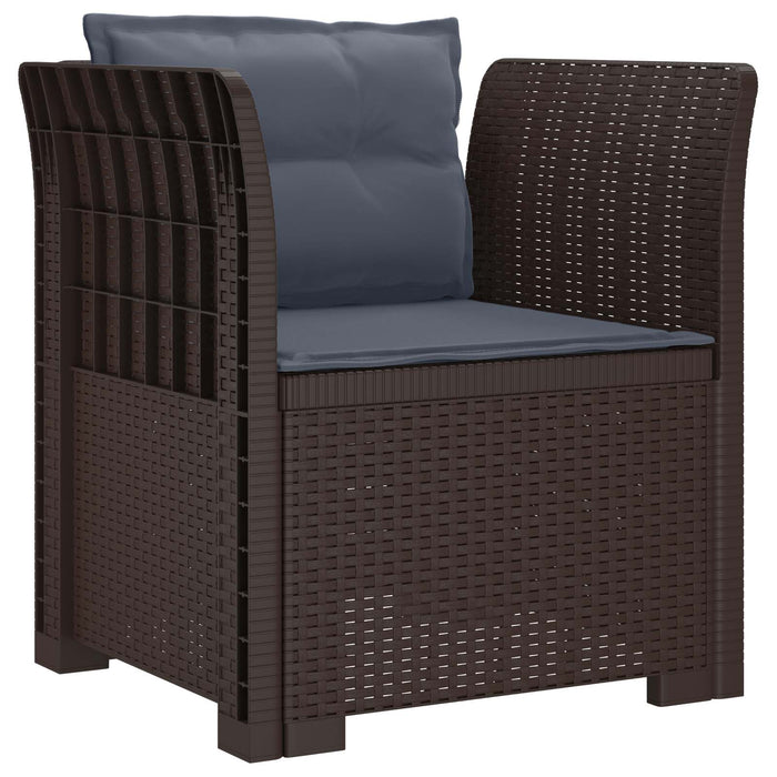 Fotoliu cu 1 Loc cu Perne Aspect Rattan PP Maro WALTI