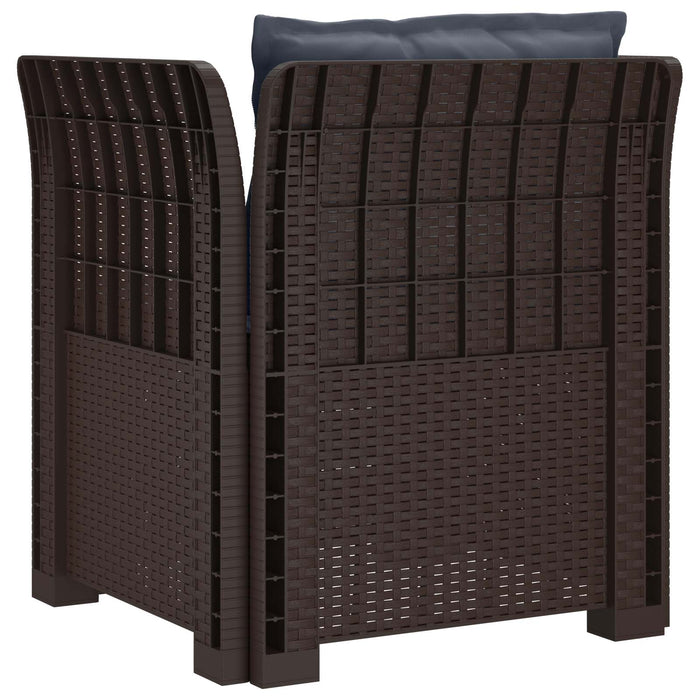 Fotoliu cu 1 Loc cu Perne Aspect Rattan PP Maro WALTI