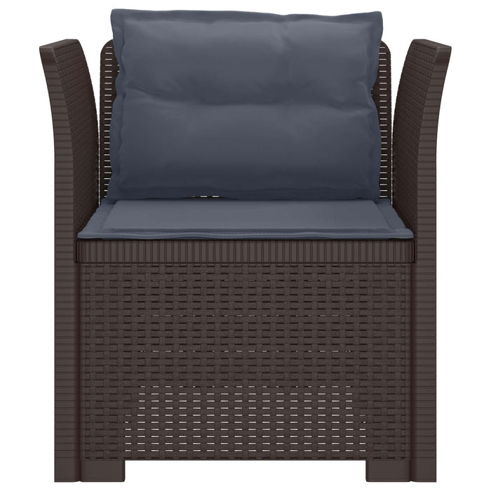 Fotoliu cu 1 Loc cu Perne Aspect Rattan PP Maro WALTI