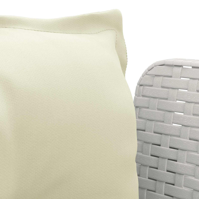 Fotoliu cu 1 Loc cu Perne Aspect Rattan PP Alb WALTI