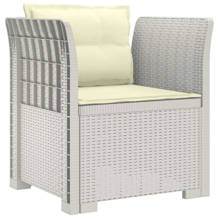 Fotoliu cu 1 Loc cu Perne Aspect Rattan PP Alb WALTI