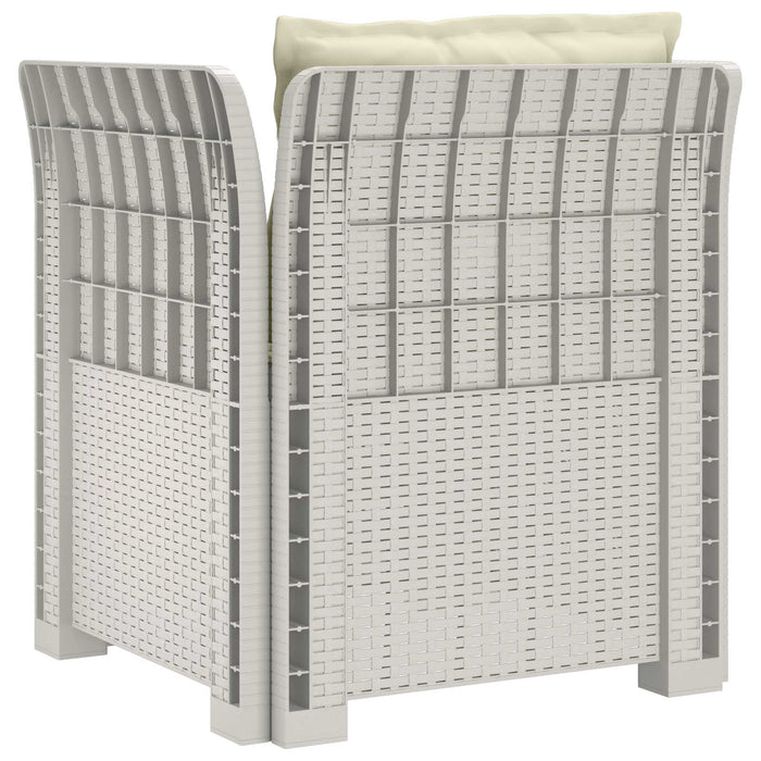 Fotoliu cu 1 Loc cu Perne Aspect Rattan PP Alb WALTI