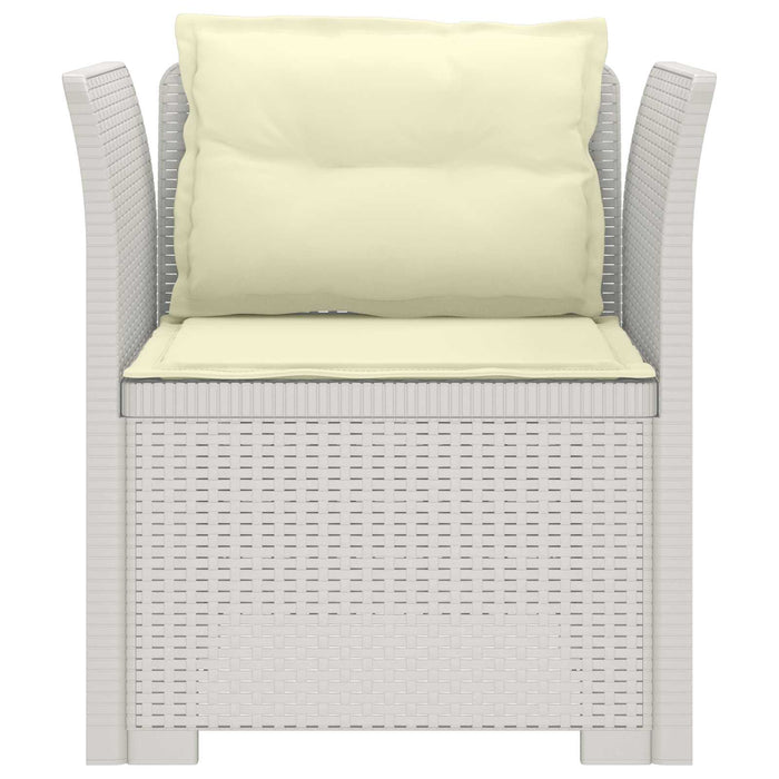 Fotoliu cu 1 Loc cu Perne Aspect Rattan PP Alb WALTI