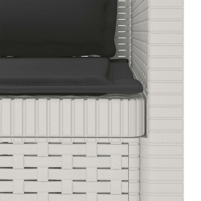 Fotoliu cu 1 Loc cu Perne Aspect Rattan PP Alb WALTI