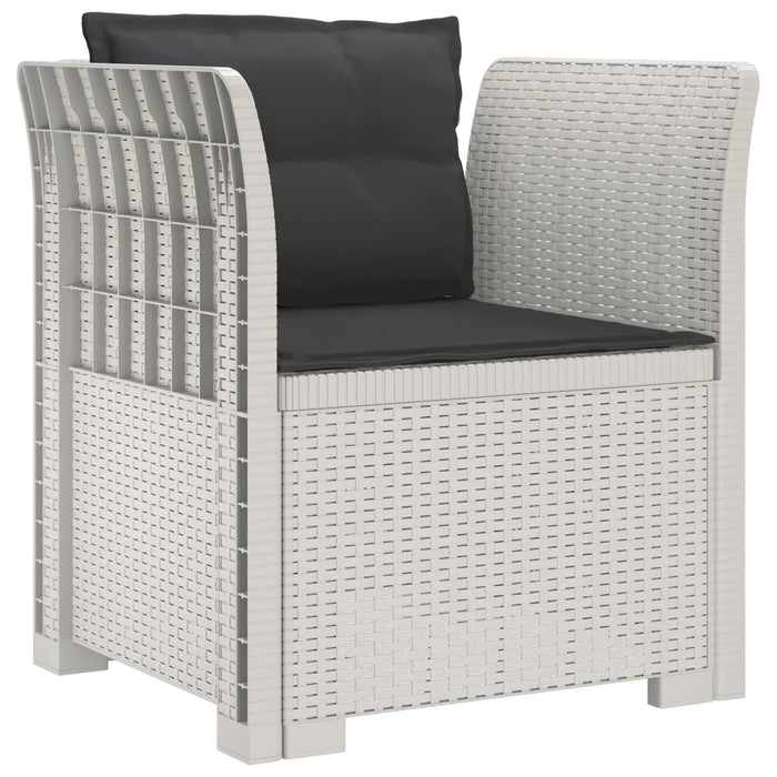 Fotoliu cu 1 Loc cu Perne Aspect Rattan PP Alb WALTI
