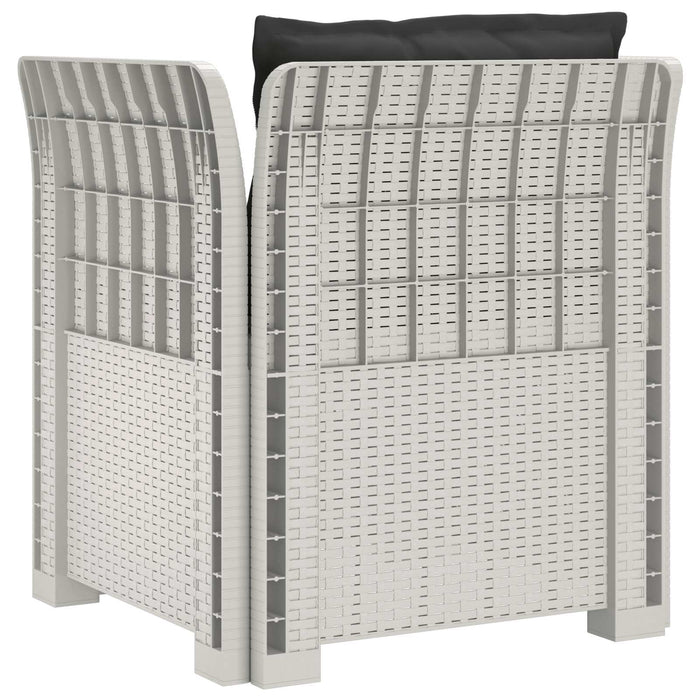 Fotoliu cu 1 Loc cu Perne Aspect Rattan PP Alb WALTI