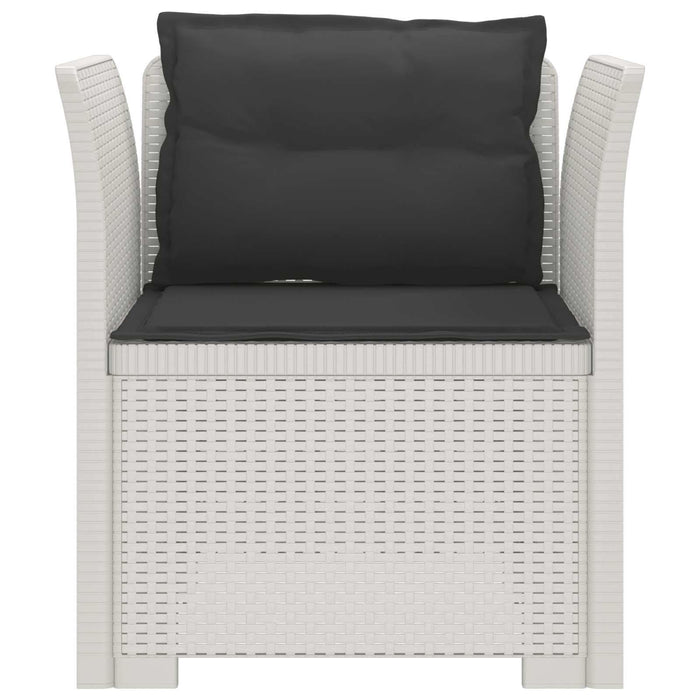 Fotoliu cu 1 Loc cu Perne Aspect Rattan PP Alb WALTI