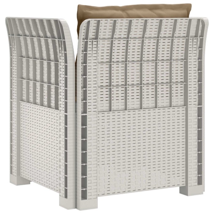 Fotoliu cu 1 Loc cu Perne Aspect Rattan PP Alb WALTI