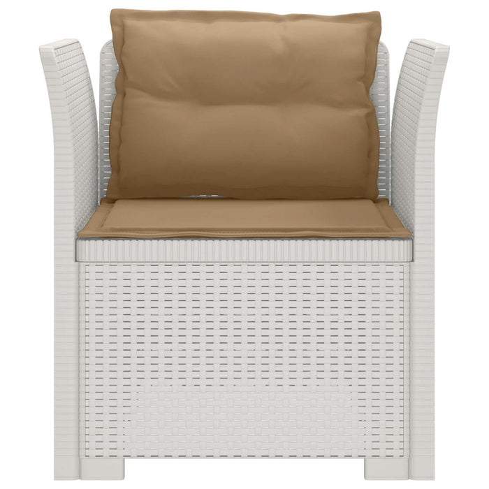 Fotoliu cu 1 Loc cu Perne Aspect Rattan PP Alb WALTI