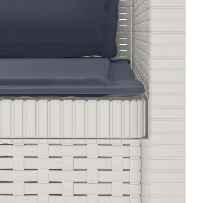 Fotoliu cu 1 Loc cu Perne Aspect Rattan PP Alb WALTI