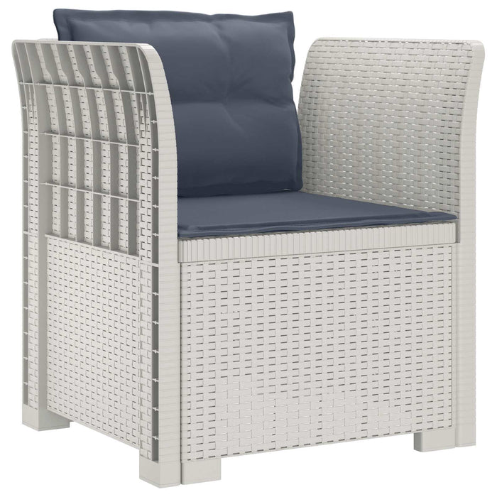 Fotoliu cu 1 Loc cu Perne Aspect Rattan PP Alb WALTI