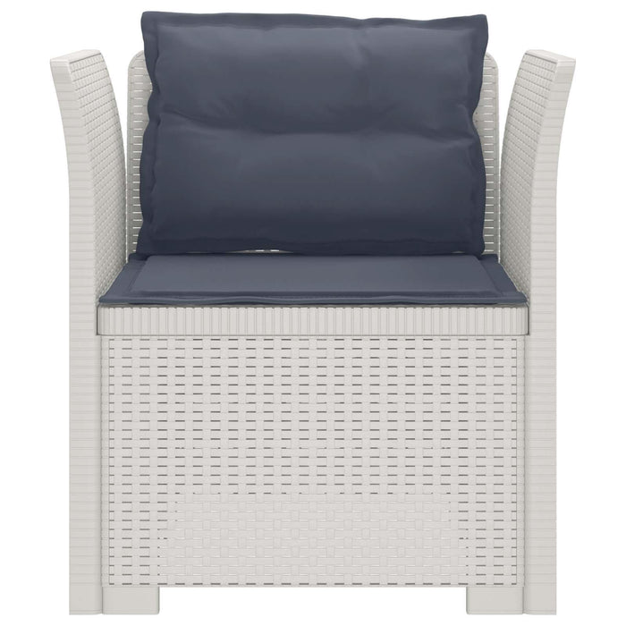 Fotoliu cu 1 Loc cu Perne Aspect Rattan PP Alb WALTI