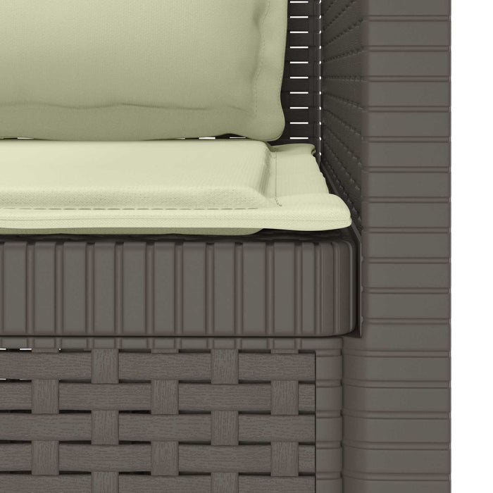 Fotoliu cu 1 Loc cu Perne Aspect Rattan PP Gri deschis WALTI