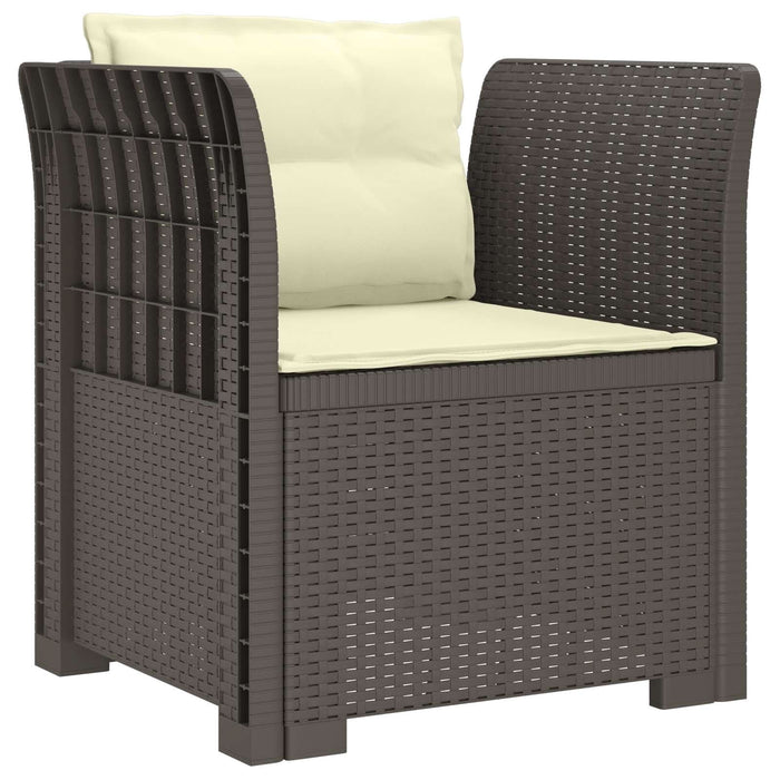 Fotoliu cu 1 Loc cu Perne Aspect Rattan PP Gri deschis WALTI