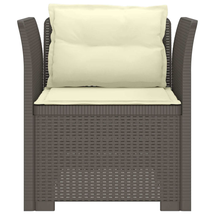 Fotoliu cu 1 Loc cu Perne Aspect Rattan PP Gri deschis WALTI