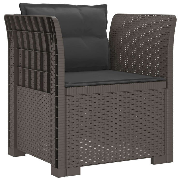 Fotoliu cu 1 Loc cu Perne Aspect Rattan PP Gri deschis WALTI