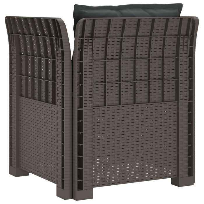 Fotoliu cu 1 Loc cu Perne Aspect Rattan PP Gri deschis WALTI