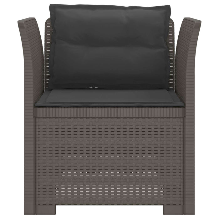 Fotoliu cu 1 Loc cu Perne Aspect Rattan PP Gri deschis WALTI