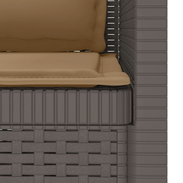 Fotoliu cu 1 Loc cu Perne Aspect Rattan PP Gri deschis WALTI