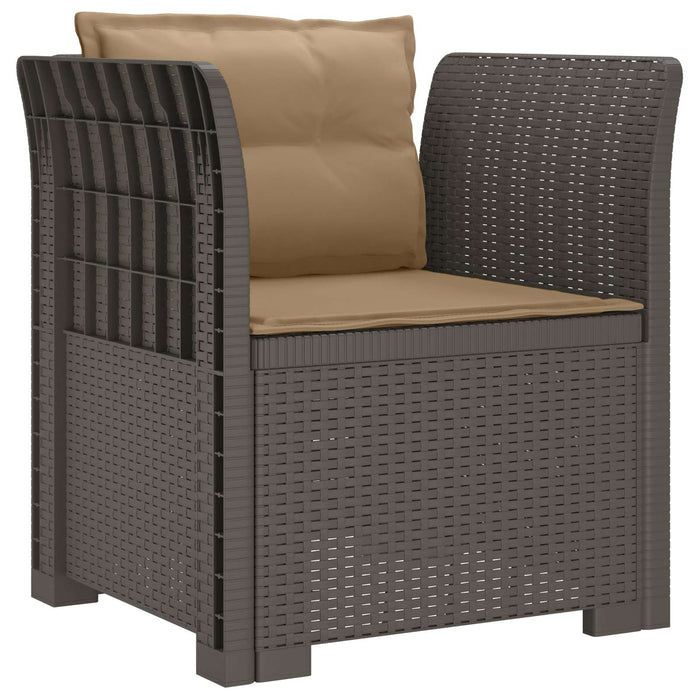 Fotoliu cu 1 Loc cu Perne Aspect Rattan PP Gri deschis WALTI