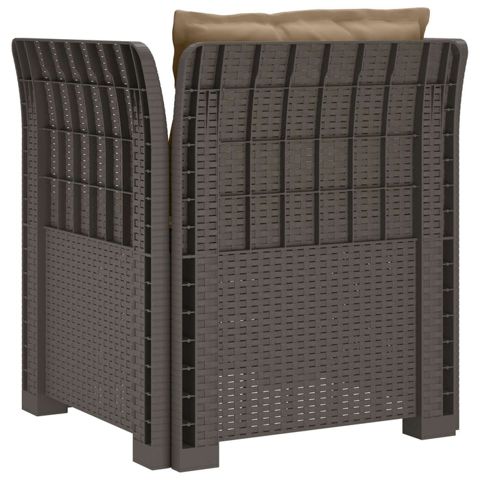Fotoliu cu 1 Loc cu Perne Aspect Rattan PP Gri deschis WALTI