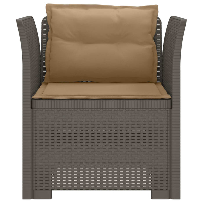 Fotoliu cu 1 Loc cu Perne Aspect Rattan PP Gri deschis WALTI