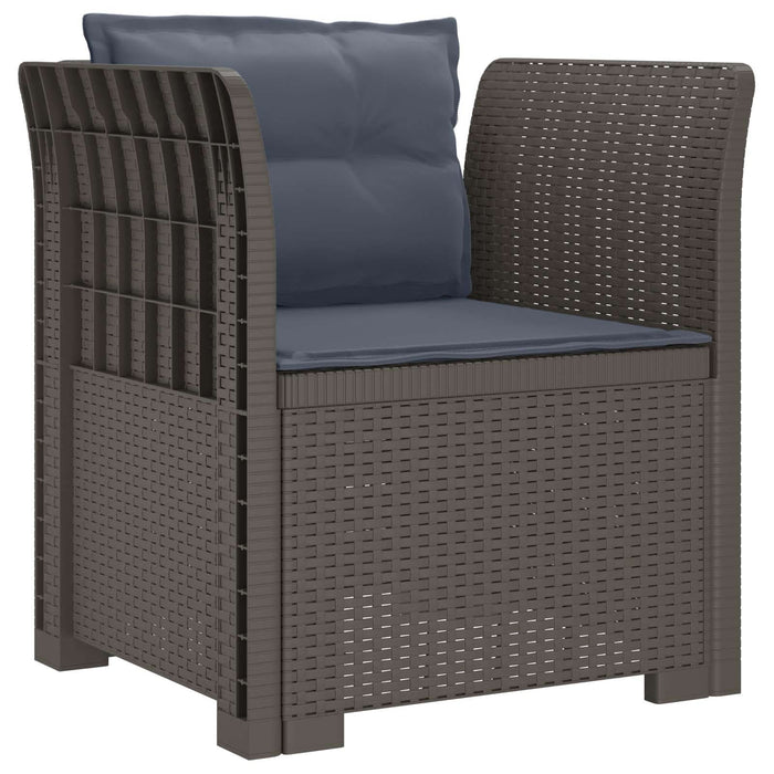 Fotoliu cu 1 Loc cu Perne Aspect Rattan PP Gri deschis WALTI