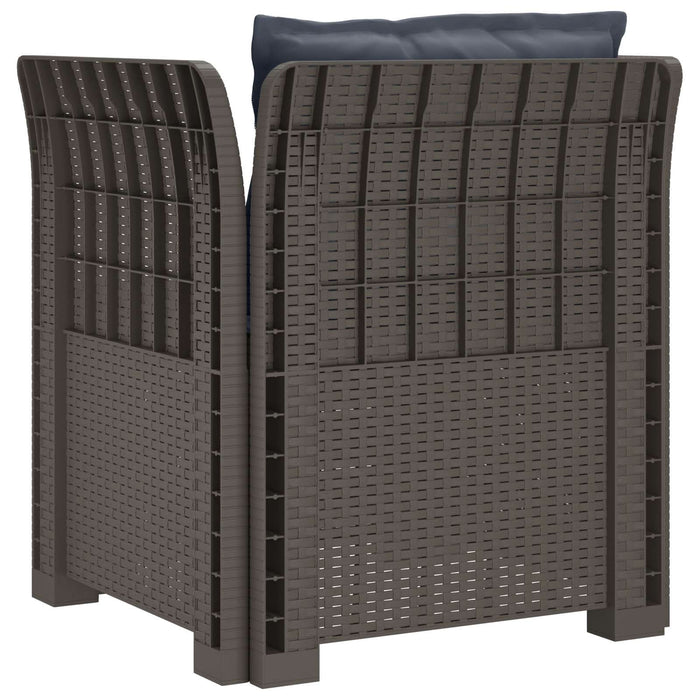 Fotoliu cu 1 Loc cu Perne Aspect Rattan PP Gri deschis WALTI