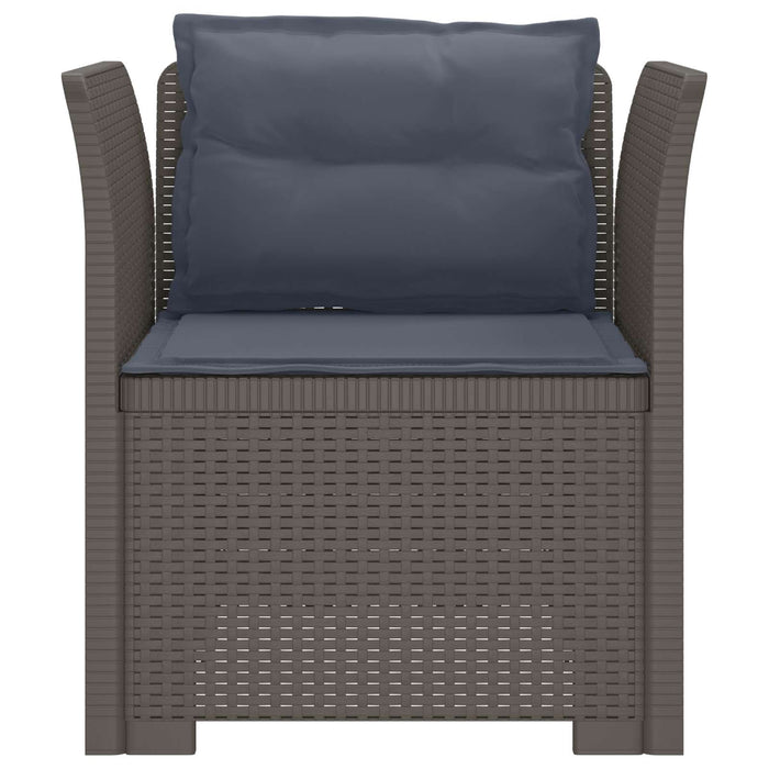 Fotoliu cu 1 Loc cu Perne Aspect Rattan PP Gri deschis WALTI
