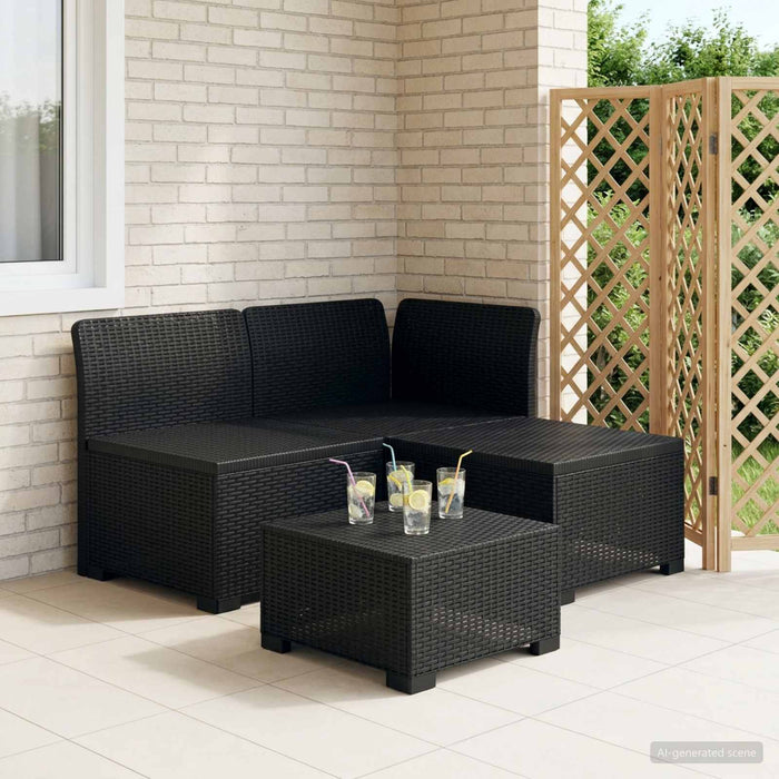 Canapea pentru Grădină cu 3 Locuri Aspect Rattan PP Antracit WALTI