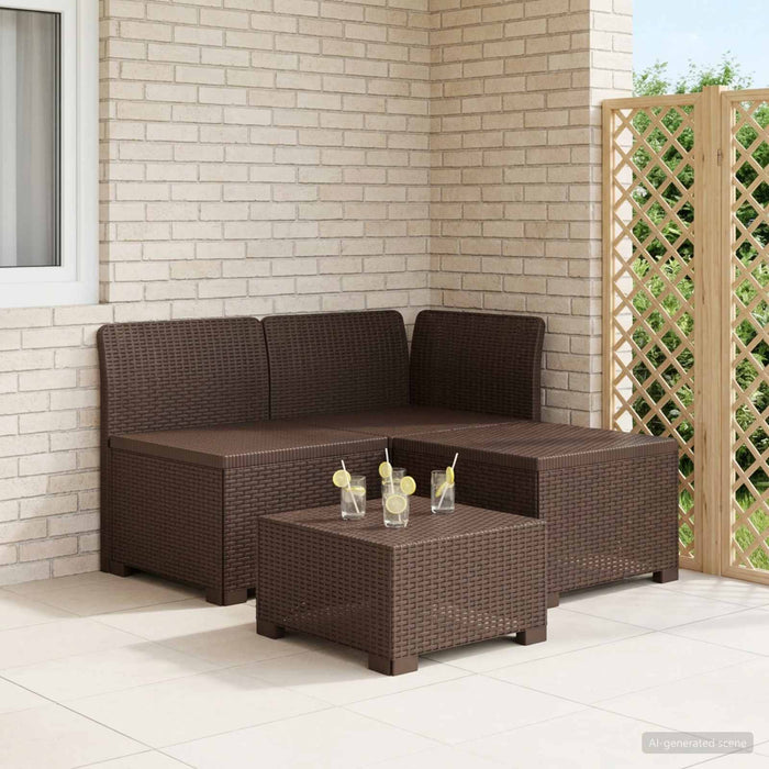 Canapea pentru Grădină cu 3 Locuri Aspect Rattan PP Maro WALTI
